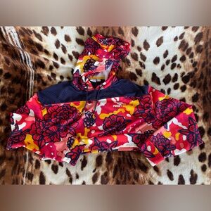 Puma x Fenty Floral Cropped Sweatshirt/Hoodie with Mesh accents - size Med